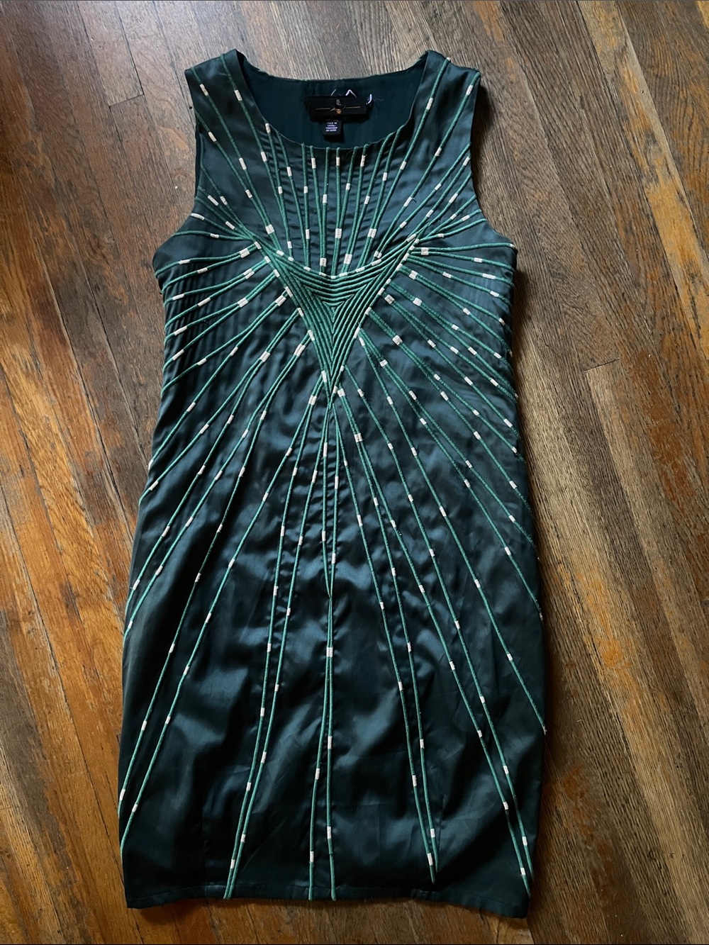 Vintage  Hand-embroidered pure silk dress